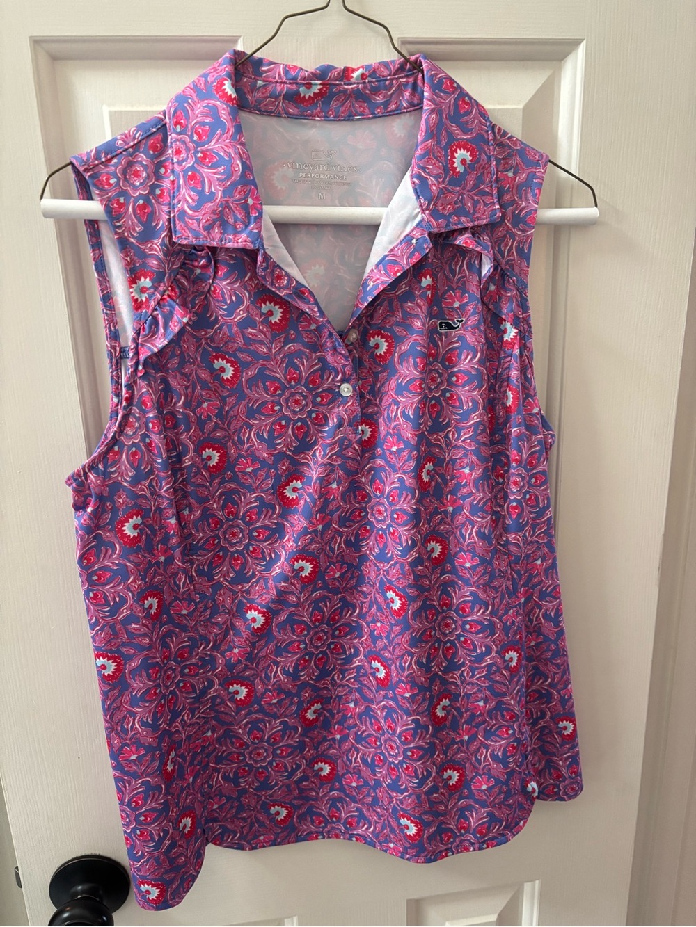 Vineyard Vines Purple Paisley Sleeveless Polo Tank